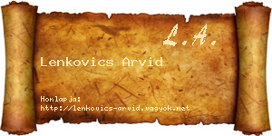 Lenkovics Arvid névjegykártya
